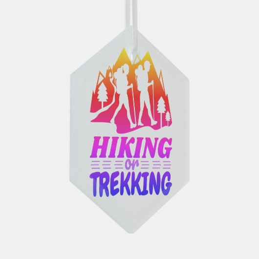 Wandelen of Trekken Glas Ornament (Voorkant Rechts)