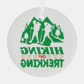 Wandelen of Trekken Glas Ornament (Achterkant)