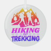 Wandelen of Trekken Glas Ornament (Voorkant)