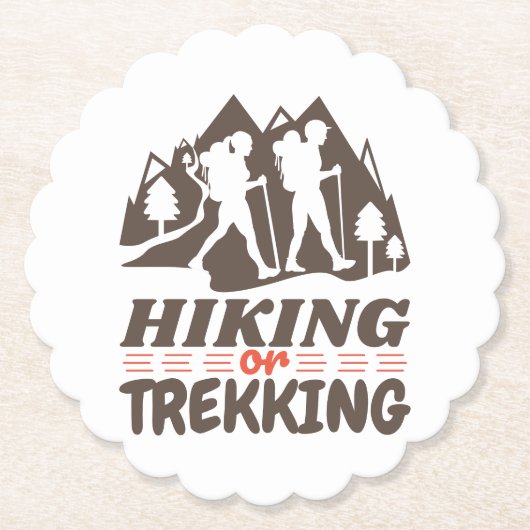 Wandelen of Trekken Kartonnen Onderzetters (Voorkant)