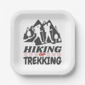 Wandelen of Trekken Papieren Bordje (Voorkant)