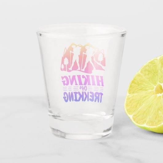 Wandelen of Trekken Shot Glas (Achterkant)