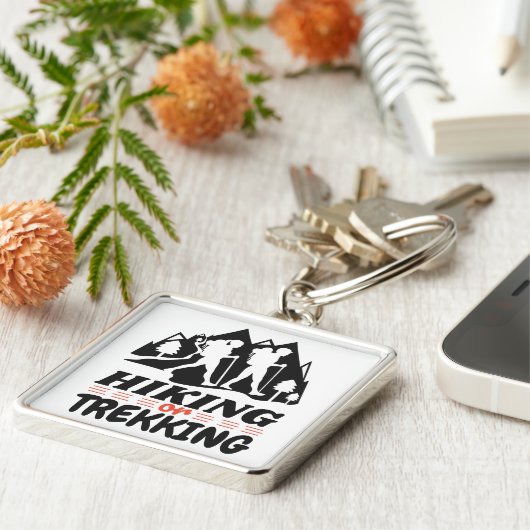 Wandelen of Trekken Sleutelhanger (Zijkant)