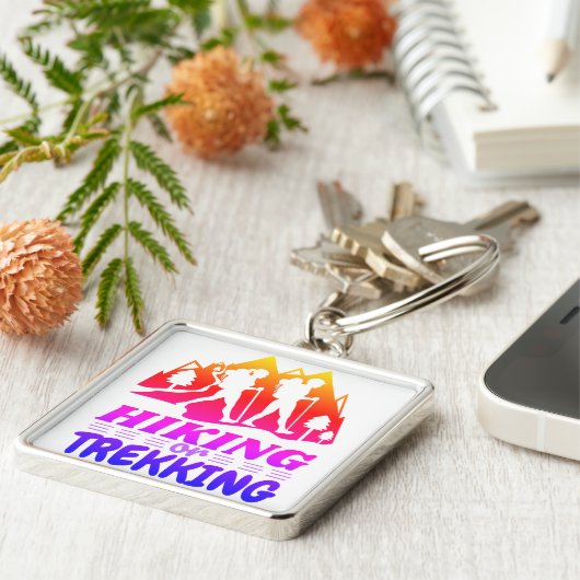 Wandelen of Trekken Sleutelhanger (Zijkant)