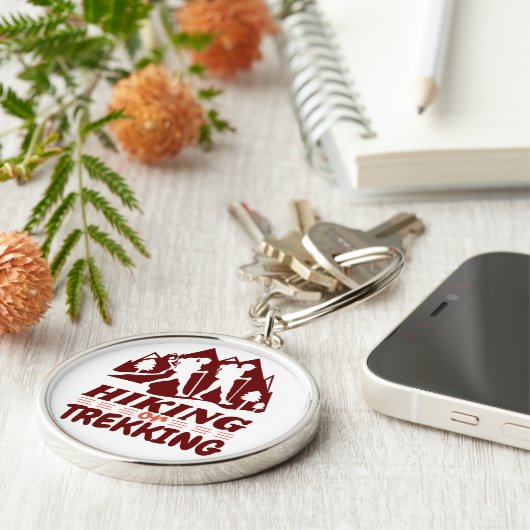 Wandelen of Trekken Sleutelhanger (Zijkant)