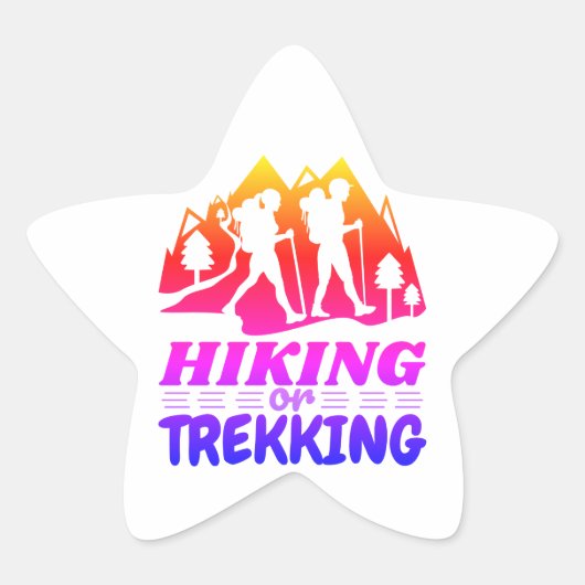 Wandelen of Trekken Ster Sticker (Voorkant)