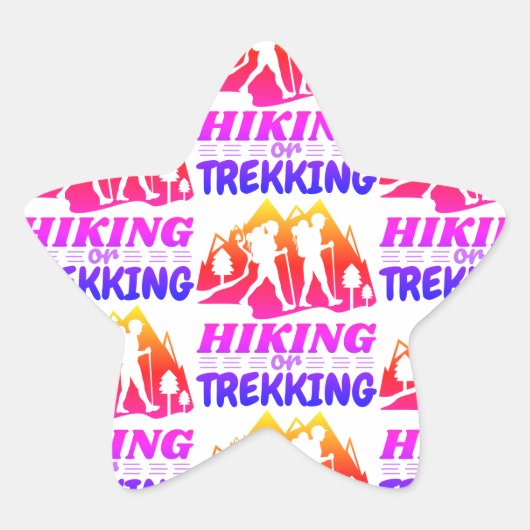 Wandelen of Trekken Ster Sticker (Voorkant)