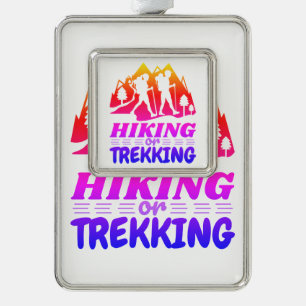 Wandelen of Trekken Verzilverd Omlijst Ornament