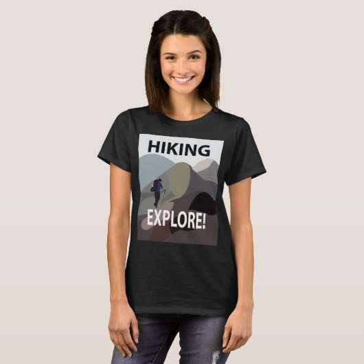 Wandelen Ontdek bergen Avontuur Wandelen T-shirt (Voorkant volledig)