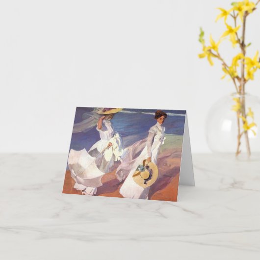 Wandelen op de Beach Note Kaart (Gele Bloem)