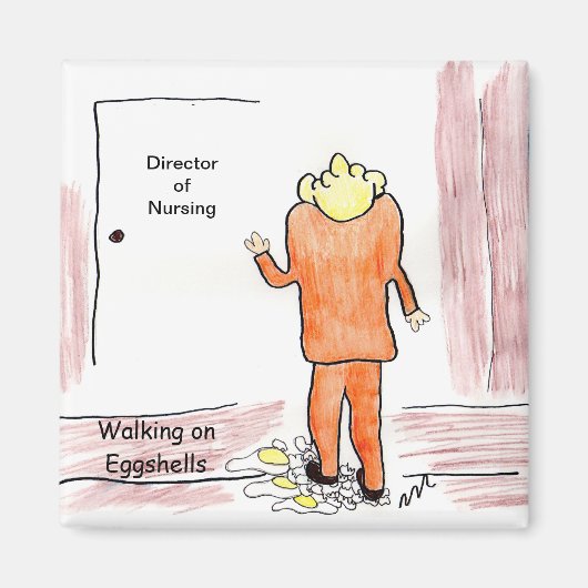 Wandelen op eierschalen magneet (Voorkant)