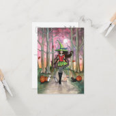 Wandelen op het Cats Halloween Briefkaart (Voorkant / Achterkant in situ)