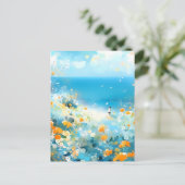 Wandelen op het strand briefkaart (Staand voorkant)