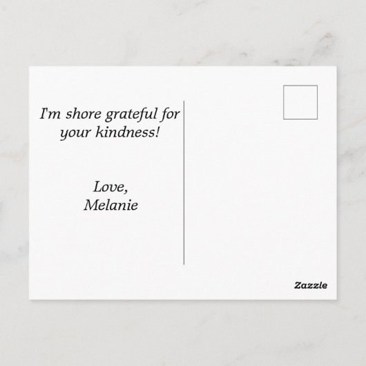 Wandelen op het strand briefkaart (Achterkant)