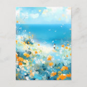 Wandelen op het strand briefkaart (Voorkant)