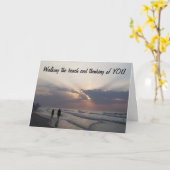 WANDELEN OP HET STRAND *** EN JE MISSEN! *** KAART (Gele Bloem)