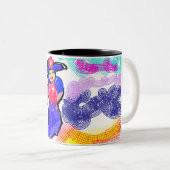 Wandelen op het strand in de zomer tweekleurige koffiemok (Voorkant rechts)