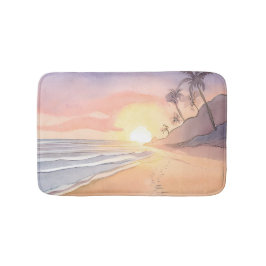 Wandelen op het strand | Oceaan aquarel Badmat
