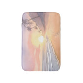 Wandelen op het strand | Waterverf van de oceaan Badmat (Voorkant Verticaal)