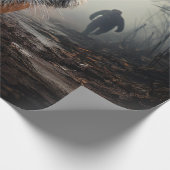 Wandelen Oude zwarte en oranje tijger surrealistis Cadeaupapier (Hoek)