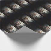 Wandelen Oude zwarte en oranje tijger surrealistis Cadeaupapier (Hoek)