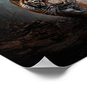 Wandelen Oude zwarte en oranje tijger surrealistis Poster (Hoek)