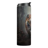 Wandelen Oude zwarte en oranje tijger surrealistis Thermosbeker (Gedraaid links)