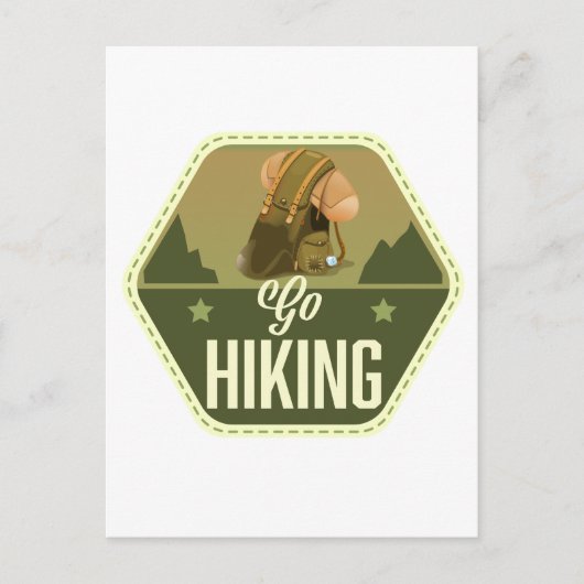 Wandelen Patch Briefkaart (Voorkant)