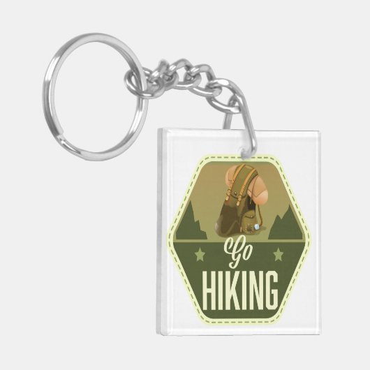 Wandelen Patch Sleutelhanger (Voorkant Links)