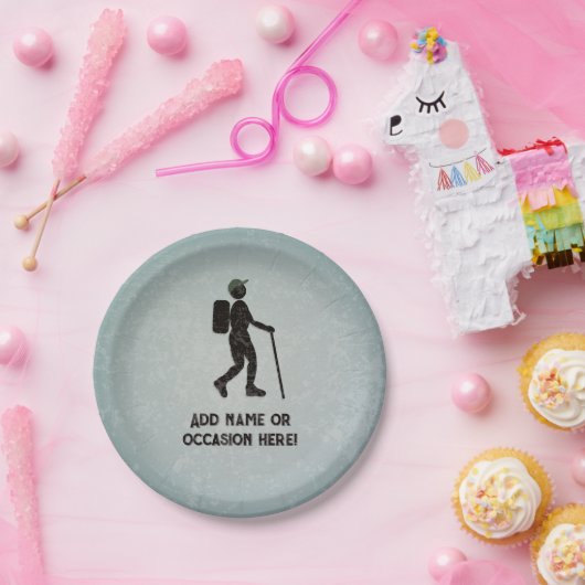 Wandelen - Rambler op avontuur - jouw tekst Papieren Bordje (Feest)