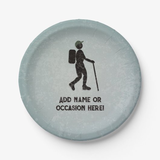 Wandelen - Rambler op avontuur - jouw tekst Papieren Bordje (Voorkant)