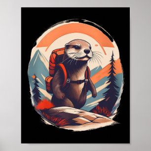 Wandelen Rivier Otter Rugzakken Dierenliefhebber V Poster