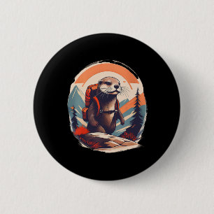 Wandelen Rivier Otter Rugzakken Dierenliefhebber V Ronde Button 5,7 Cm