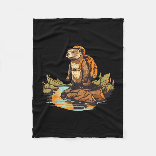 Wandelen rivierotter backpacken buiten dier fleece deken (Voorkant)