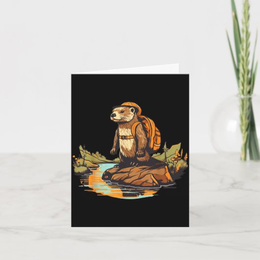 Wandelen rivierotter backpacken buiten dier kaart (Voorkant)