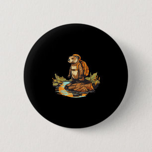 Wandelen rivierotter backpacken buiten dier  ronde button 5,7 cm