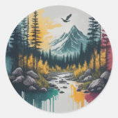 wandelen ronde sticker (Voorkant)