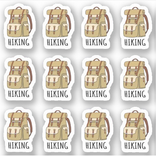 Wandelen Rugzakken Trip Bergbeklimmen Planner Sticker (Voorkant)