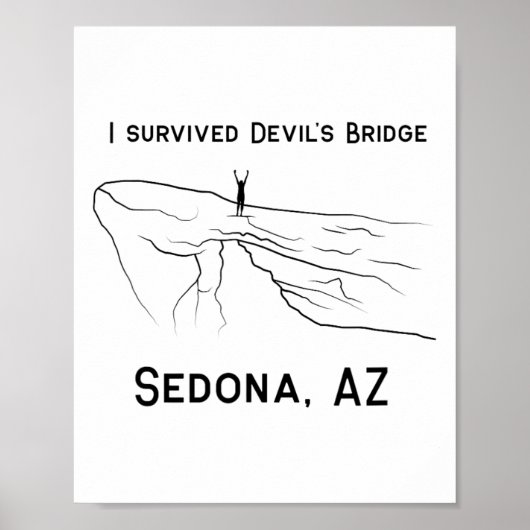 Wandelen Sedona Ik overleefde Devil's Bridge Wande Poster (Voorkant)