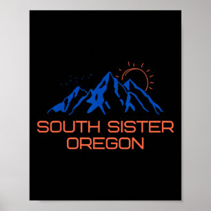 Wandelen South Sister Oregon Bergbeklimmen T-shirt Poster