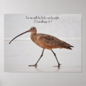 Wandelen Strand Vogel en Bijbel Verse Art Poster (Voorkant)