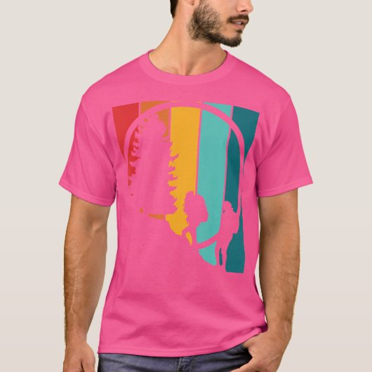  Wandelen T-shirt wandelaars op Rock Retro Sunset  (Voorkant)