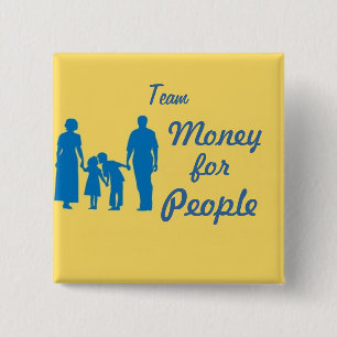 wandelen, Team, Geld, voor, Mensen Vierkante Button 5,1 Cm