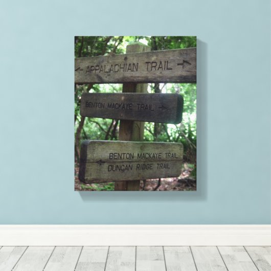 Wandelen Trail Sign Post op Canvas (Insitu (Houten vloer))