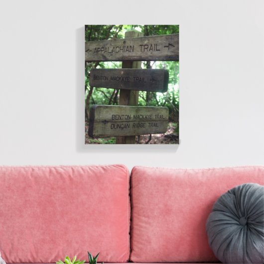 Wandelen Trail Sign Post op Canvas (Insitu (Woonkamer))