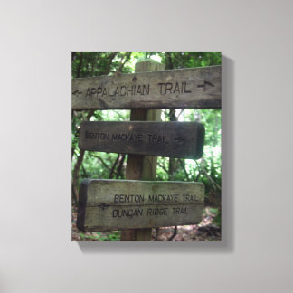Wandelen Trail Sign Post op Canvas