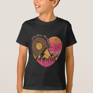 Wandelen trekking hike meer zorgen minder t-shirt