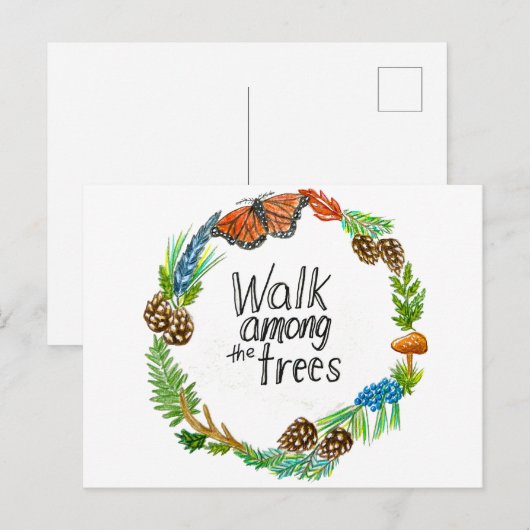 Wandelen tussen de bomen Briefkaart (Voorkant / Achterkant)