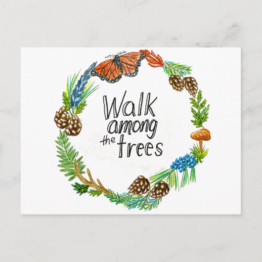 Wandelen tussen de bomen Briefkaart (Voorkant)
