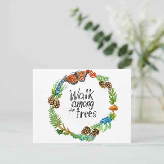 Wandelen tussen de bomen Briefkaart (Staand voorkant)